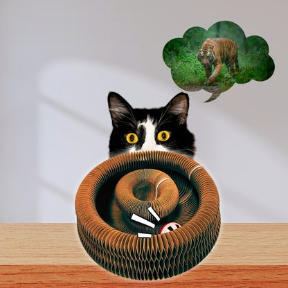 Kat kijkt over de rand van de PurrWheel