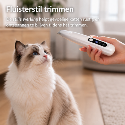 Rustige kat naast de fluisterstille TrimEase